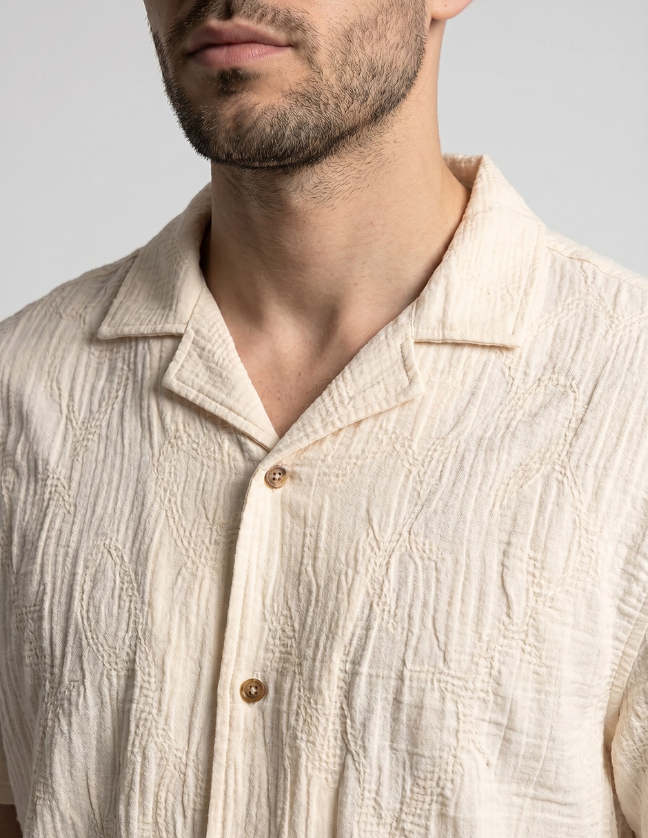 Camisa casual Now & Then de algodón manga corta para hombre