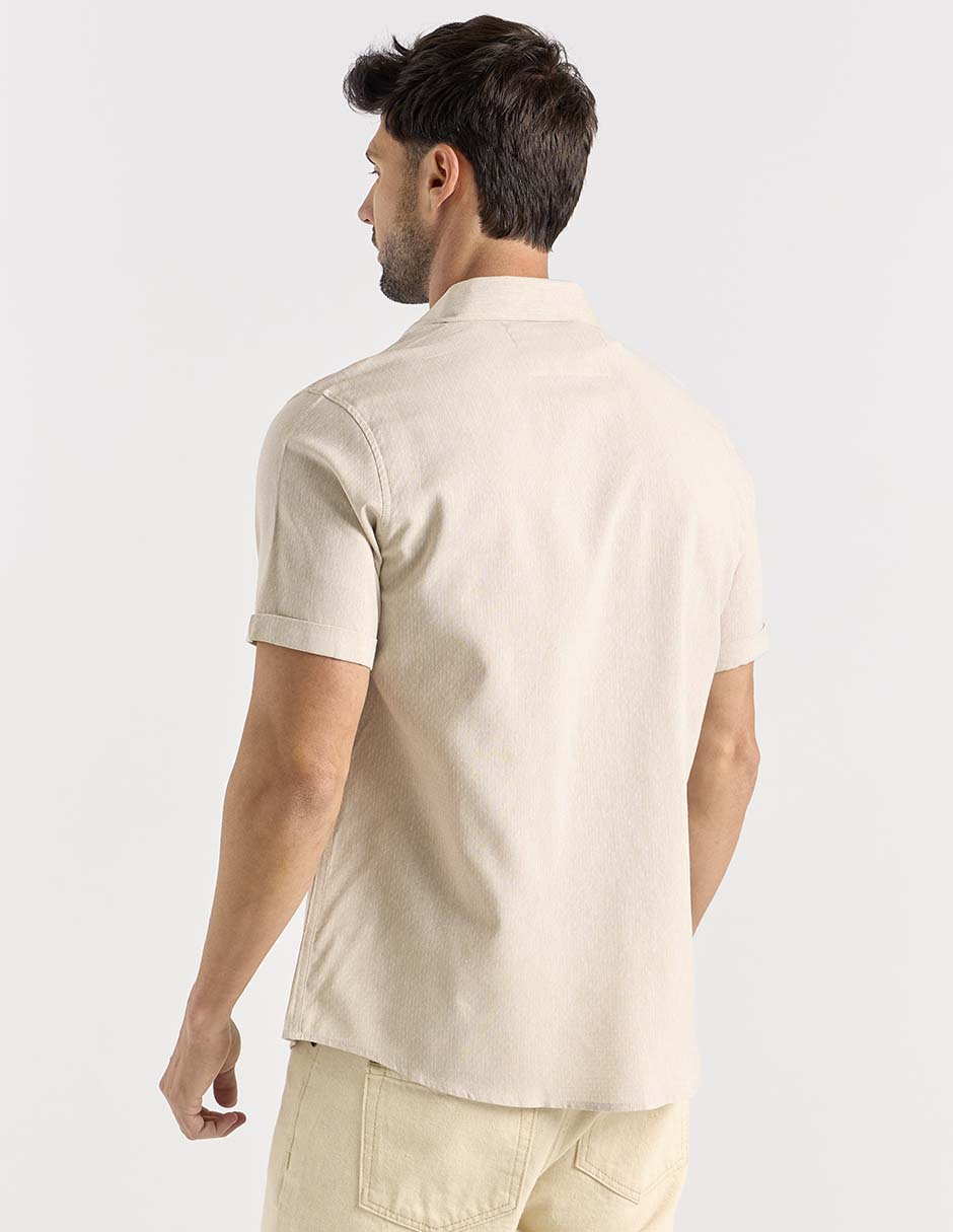 Camisa casual Jbe de algodón manga corta para hombre