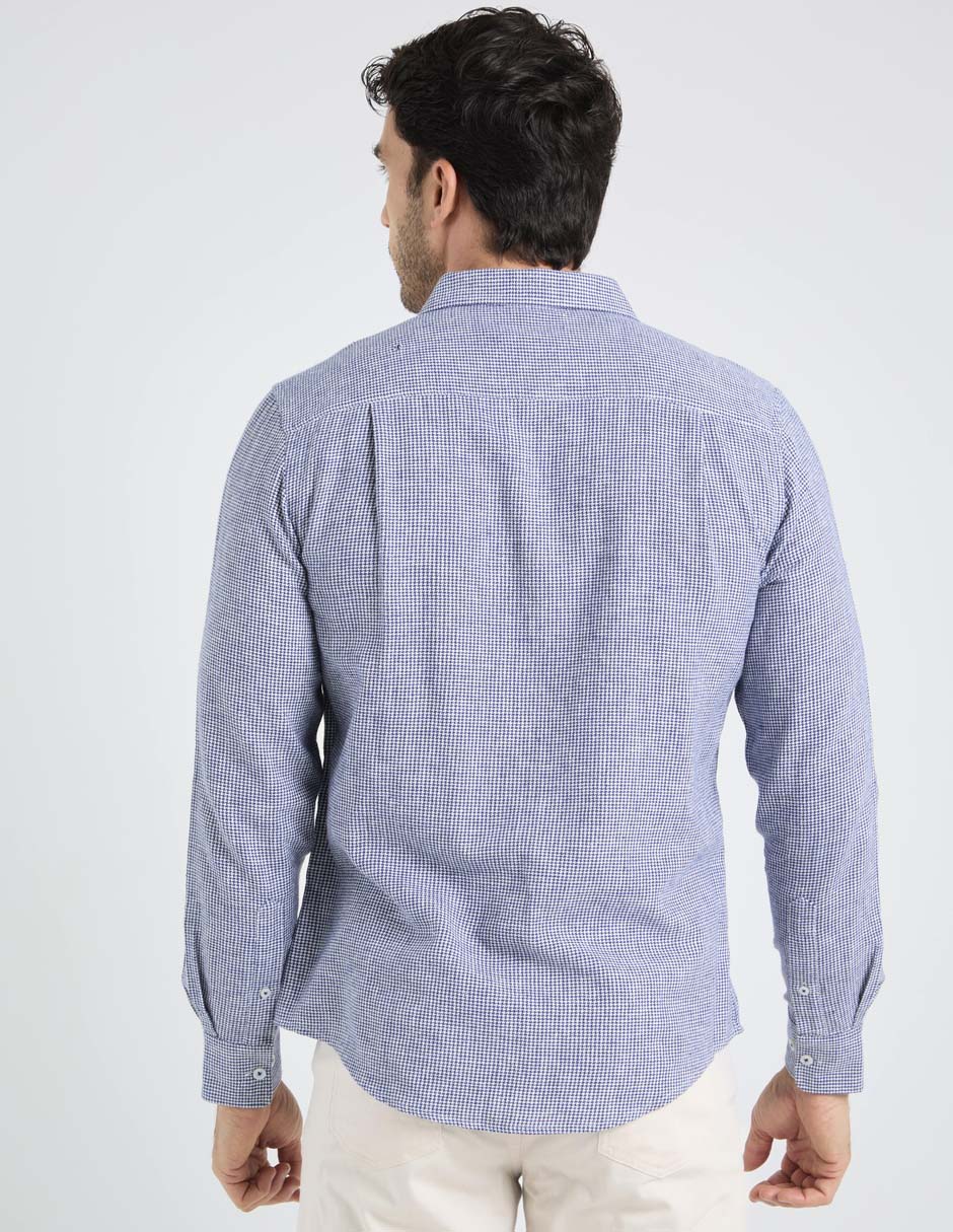 Camisa casual de algodón manga larga para hombre