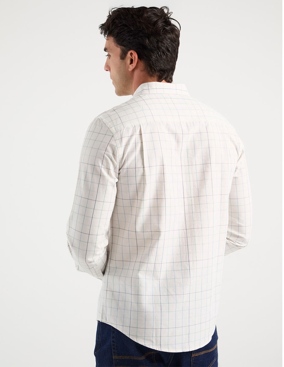 Camisa casual de algodón manga larga para hombre