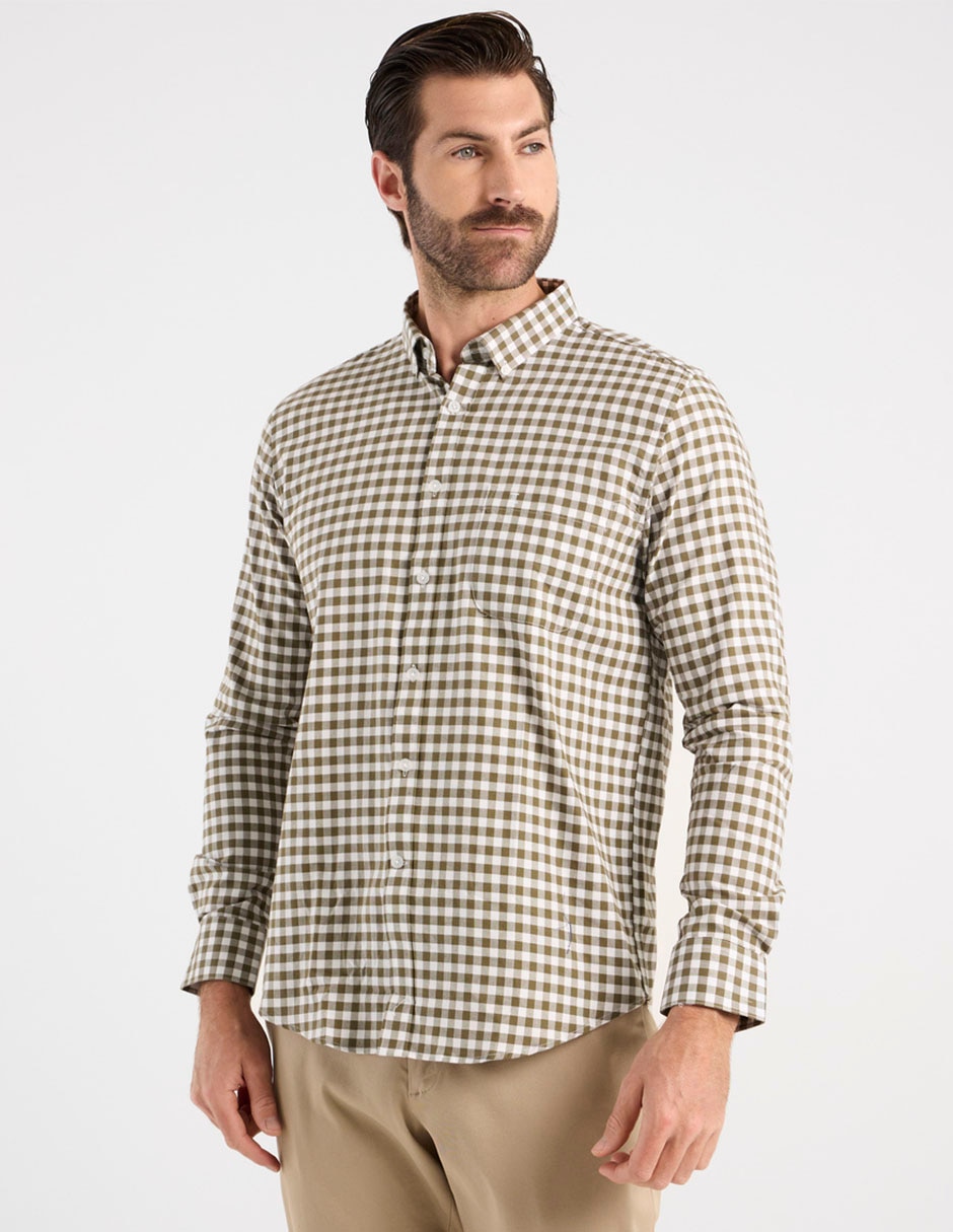 Camisa casual Dioro de algodón manga larga para hombre