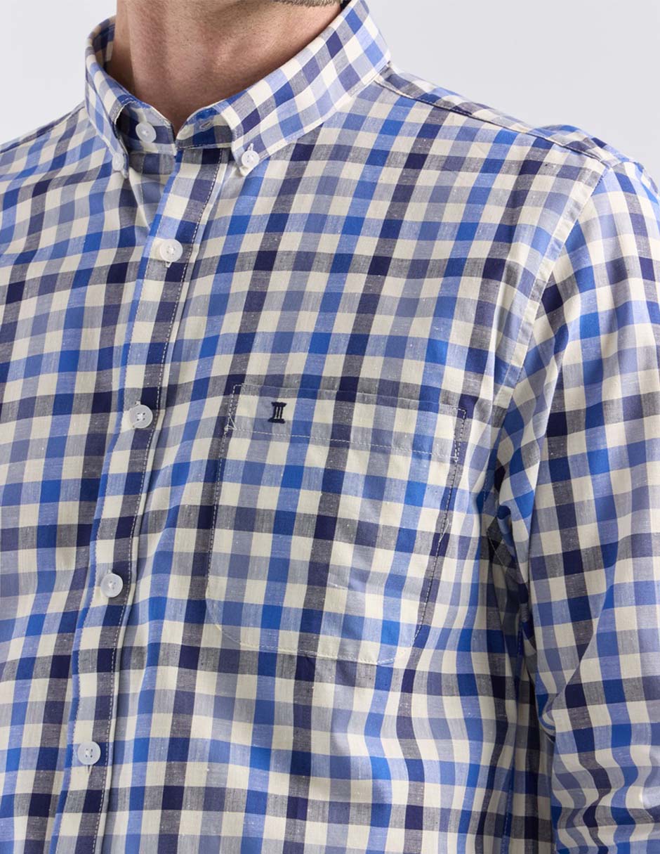 Camisa casual Dioro de algodón manga larga para hombre