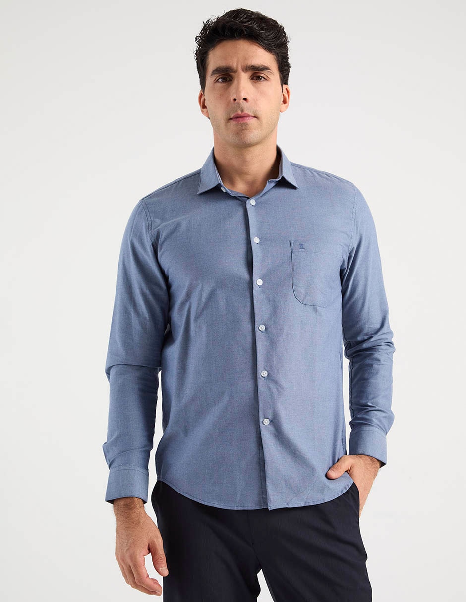 Camisa casual de algodón manga larga para hombre 1