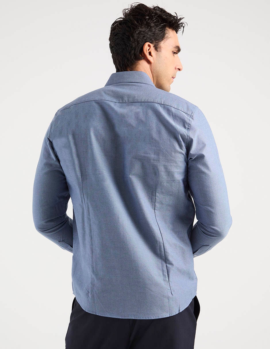 Camisa casual de algodón manga larga para hombre 5