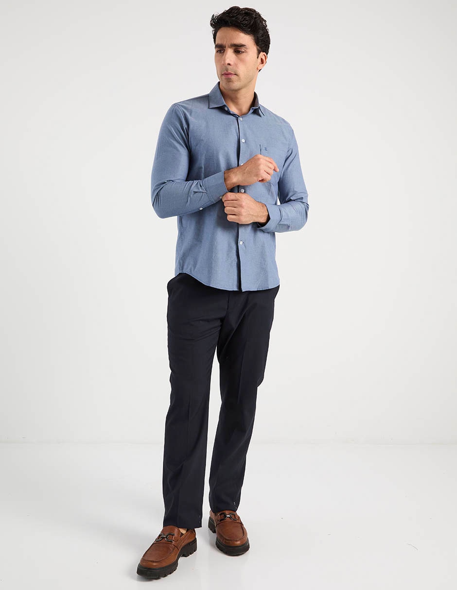 Camisa casual de algodón manga larga para hombre 6