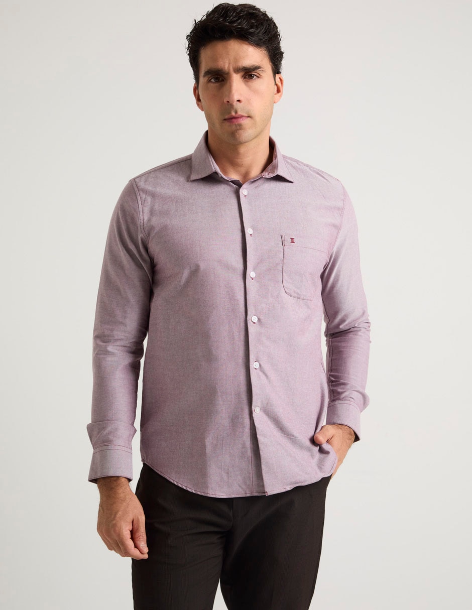 Camisa casual de algodón manga larga para hombre 1