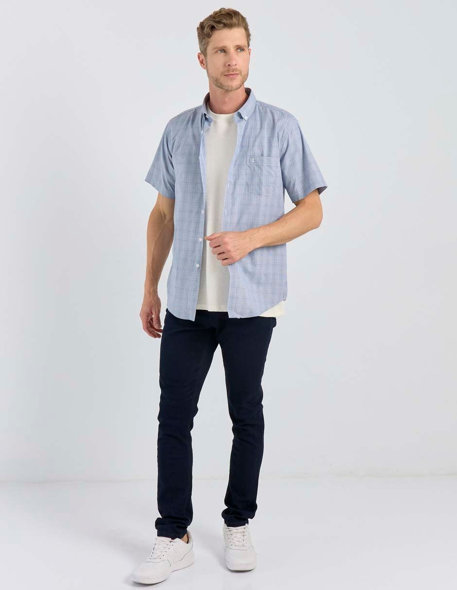 Camisa casual de algodón manga corta para hombre 6