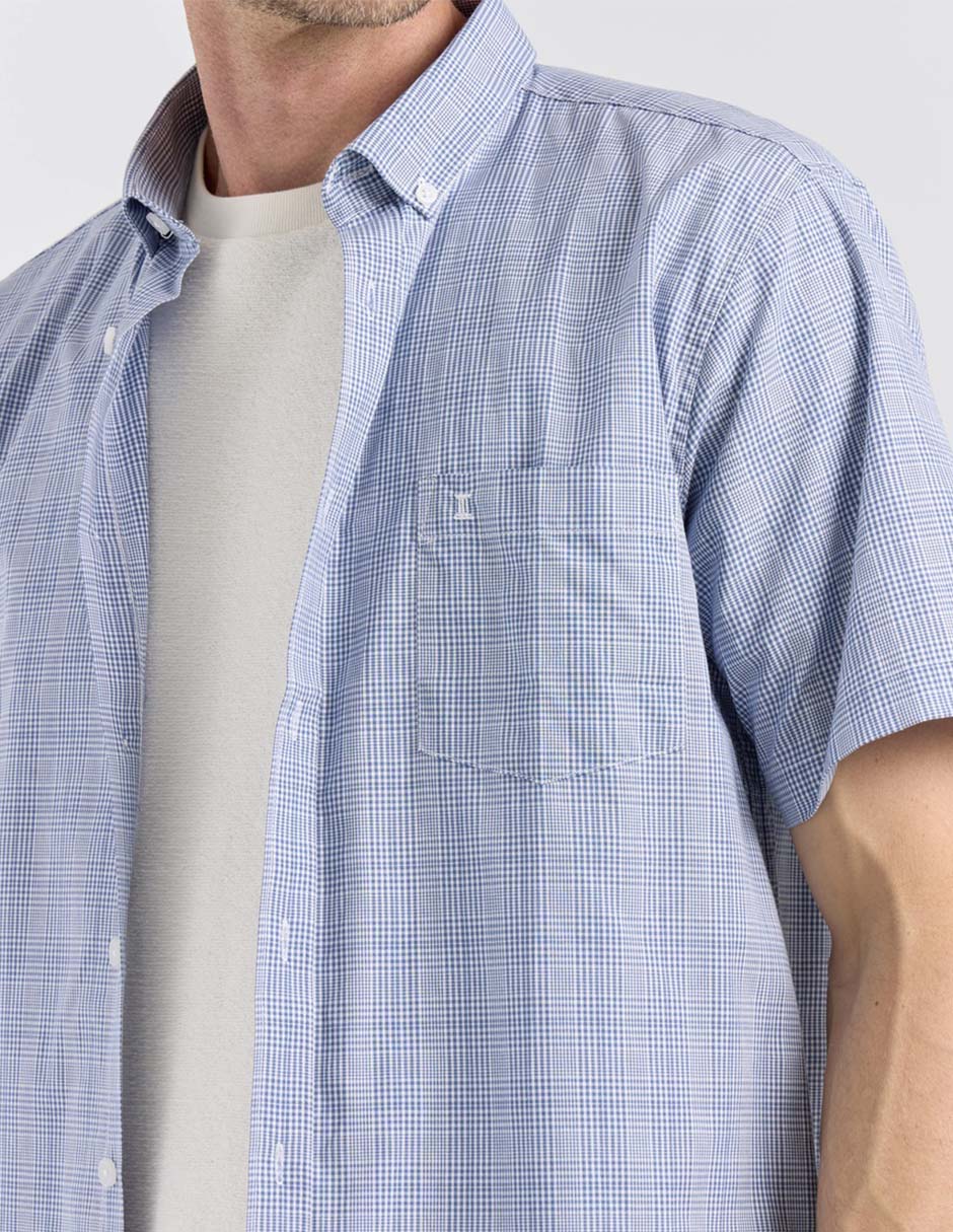 Camisa casual de algodón manga corta para hombre 7