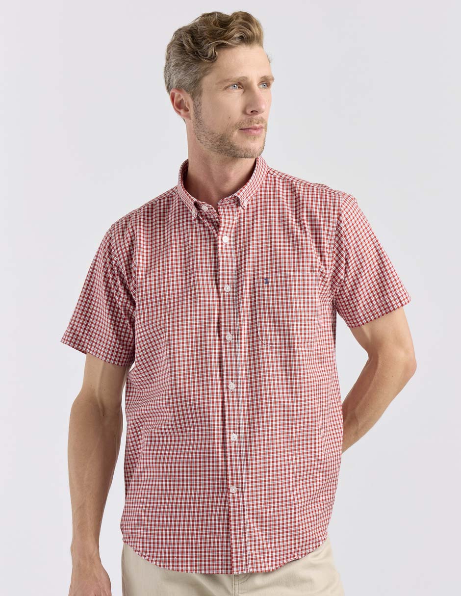 Camisa casual Dioro de algodón manga corta para hombre