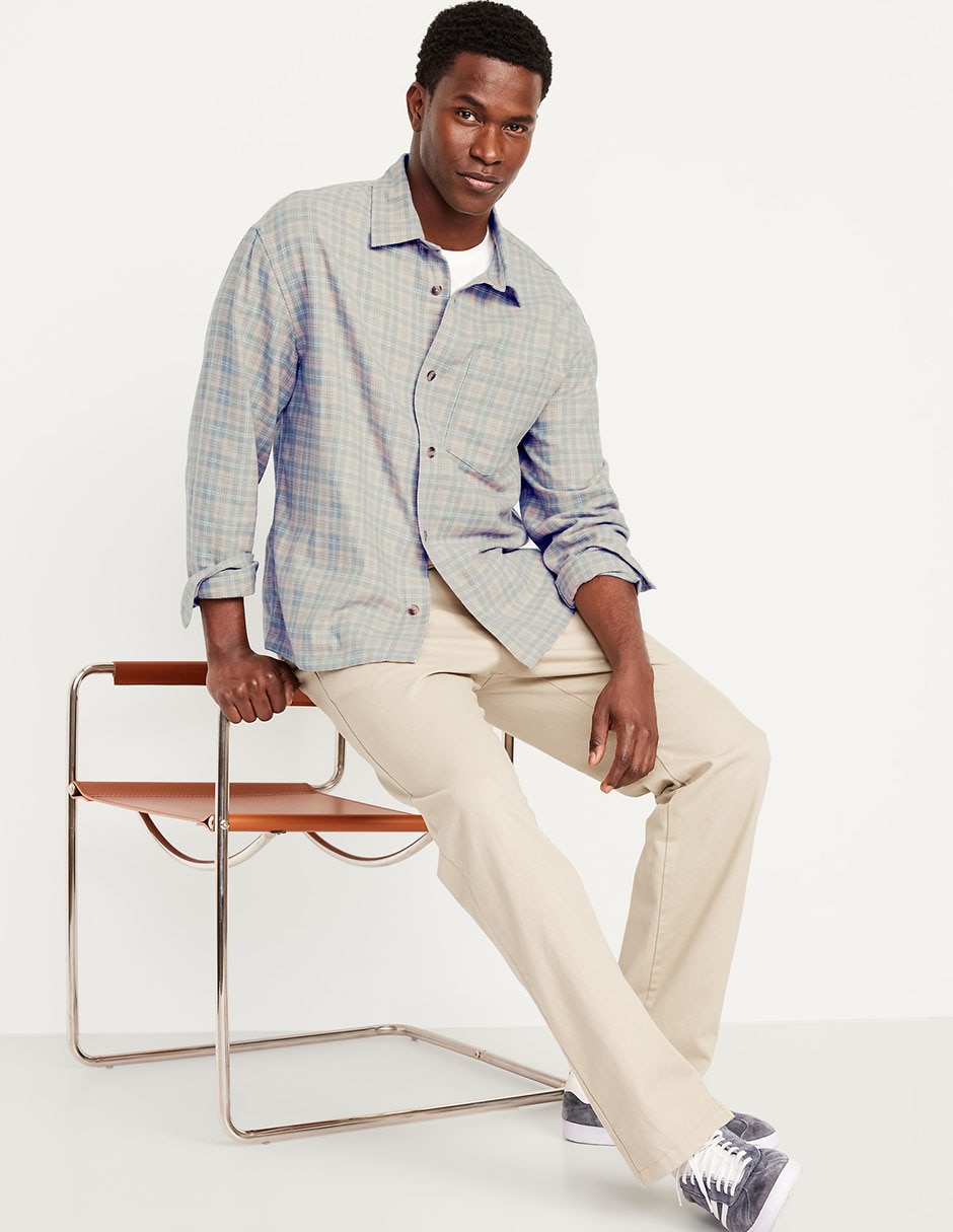 Camisa casual Old Navy de algodón manga larga para hombre