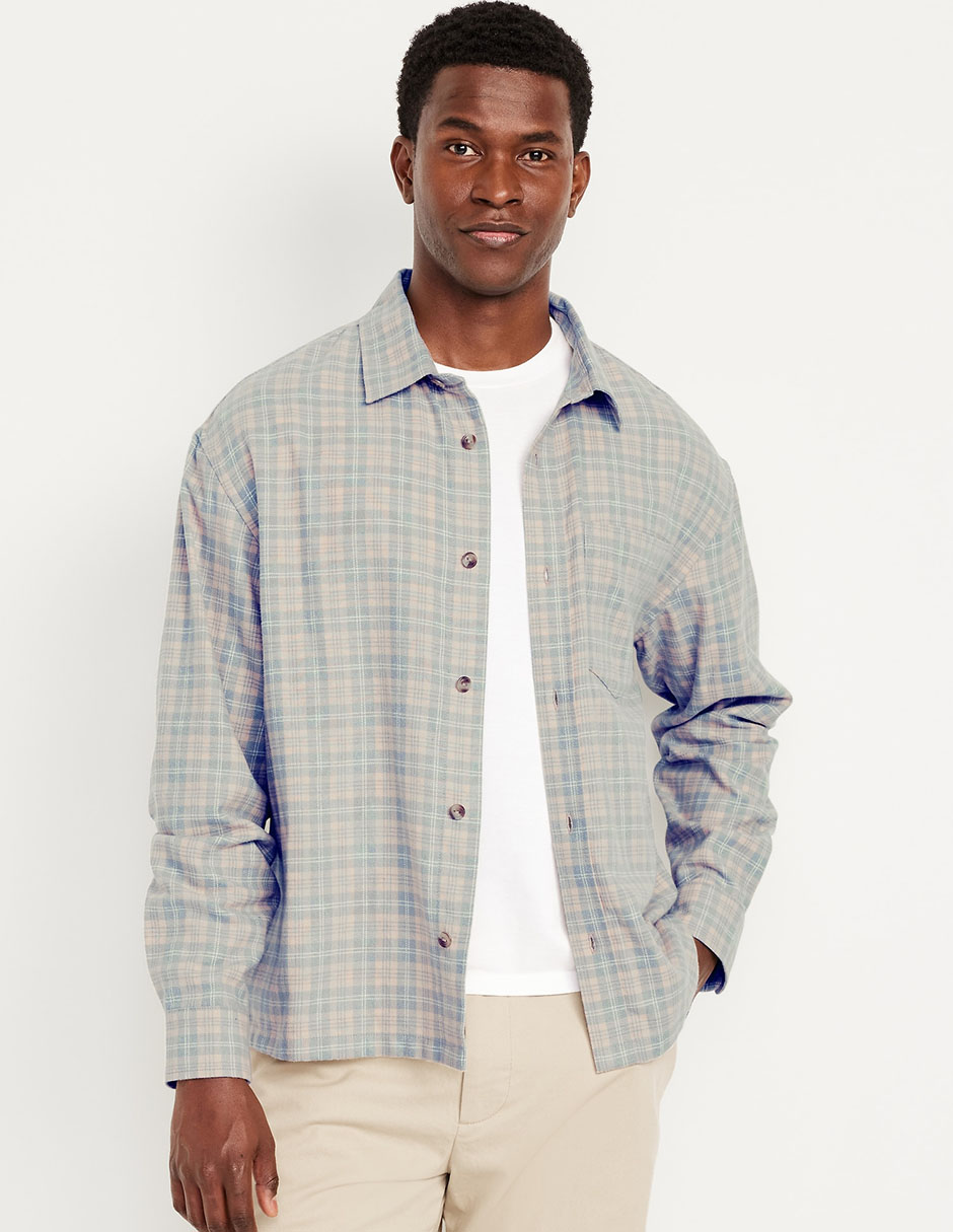 Camisa casual Old Navy de algodón manga larga para hombre