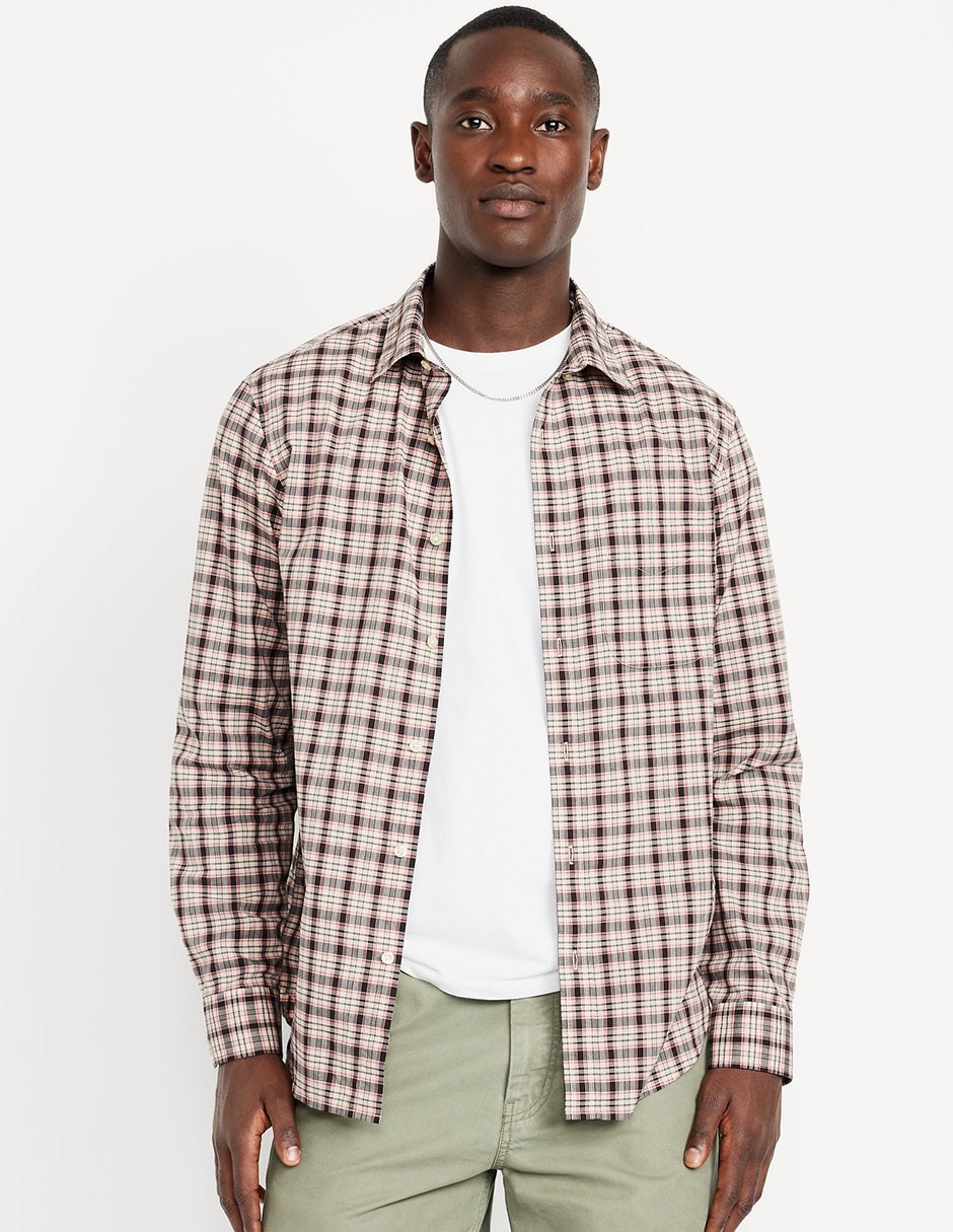 Camisa casual de algodón manga larga para hombre 1