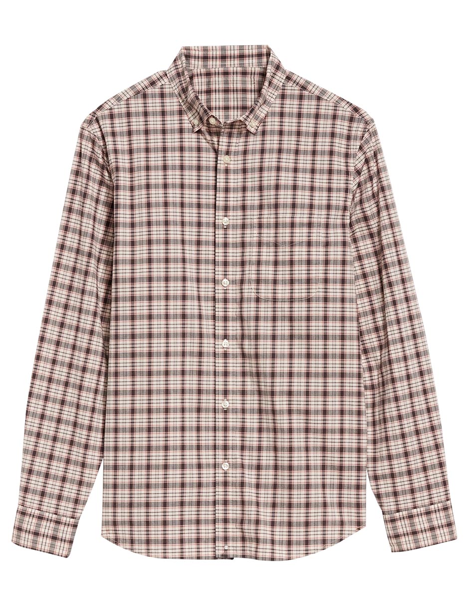 Camisa casual de algodón manga larga para hombre 6