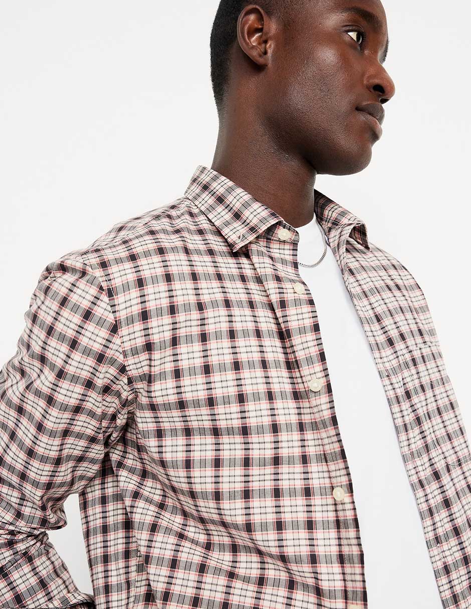 Camisa casual de algodón manga larga para hombre 7