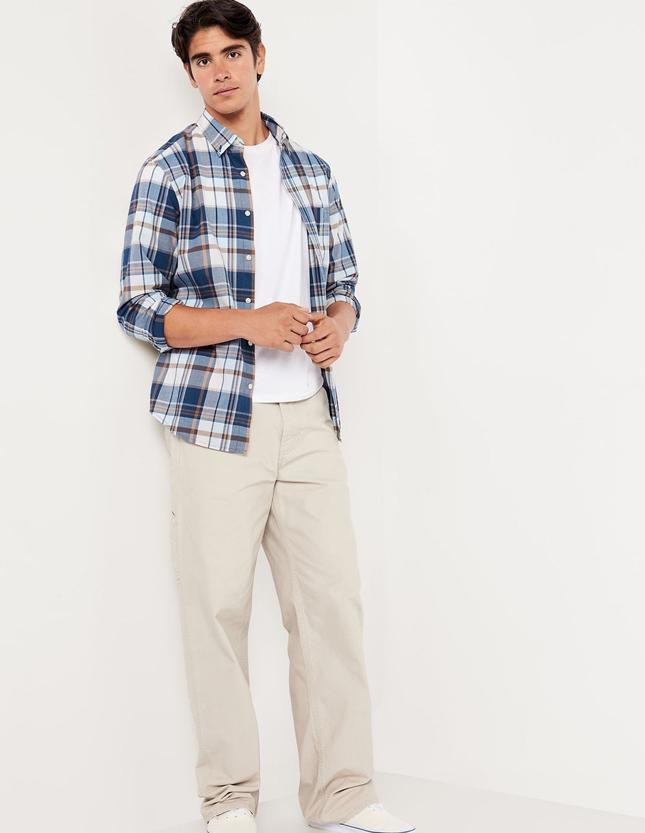 Camisa casual Old Navy de algodón manga larga para hombre