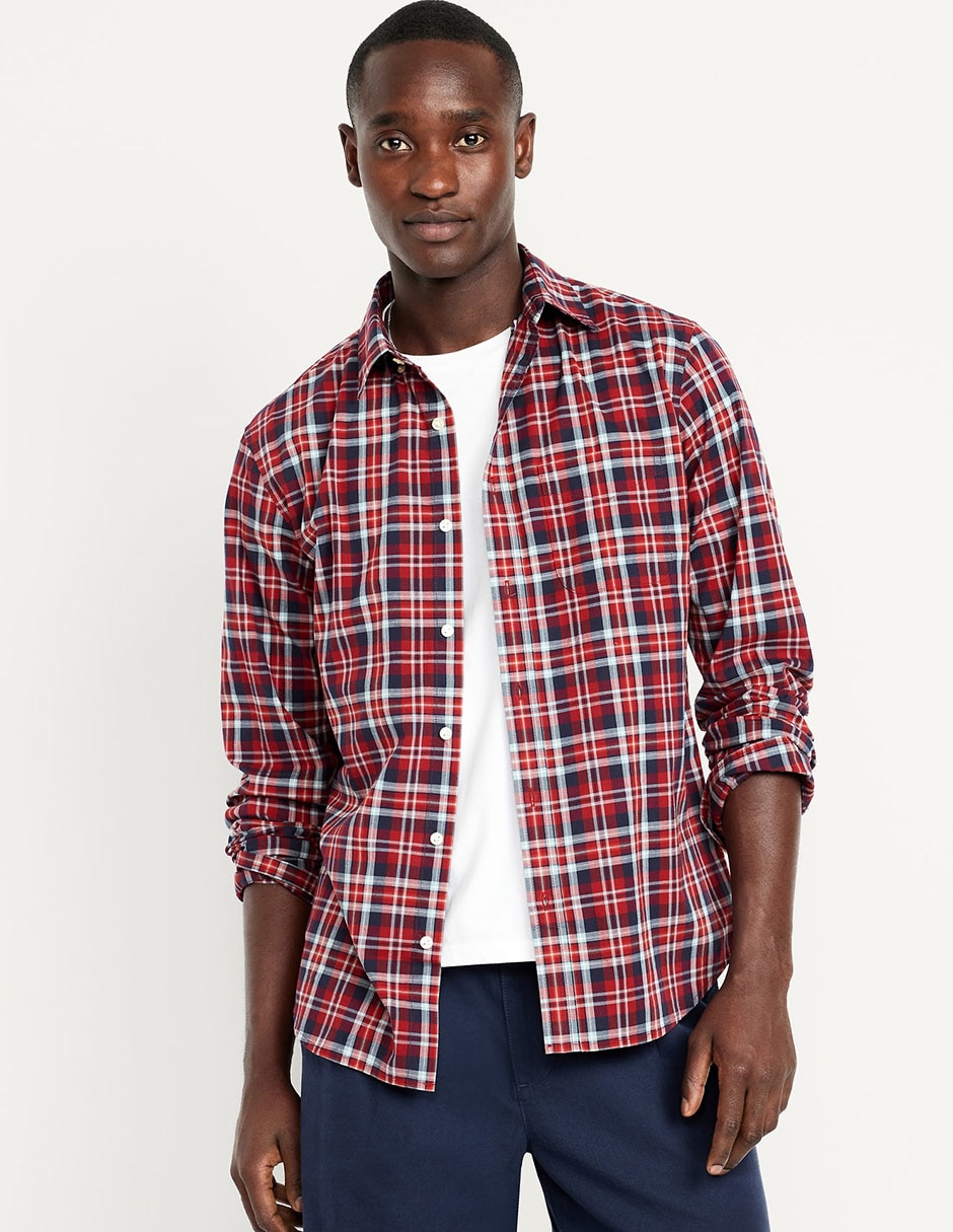 Camisa casual de algodón manga larga para hombre 1