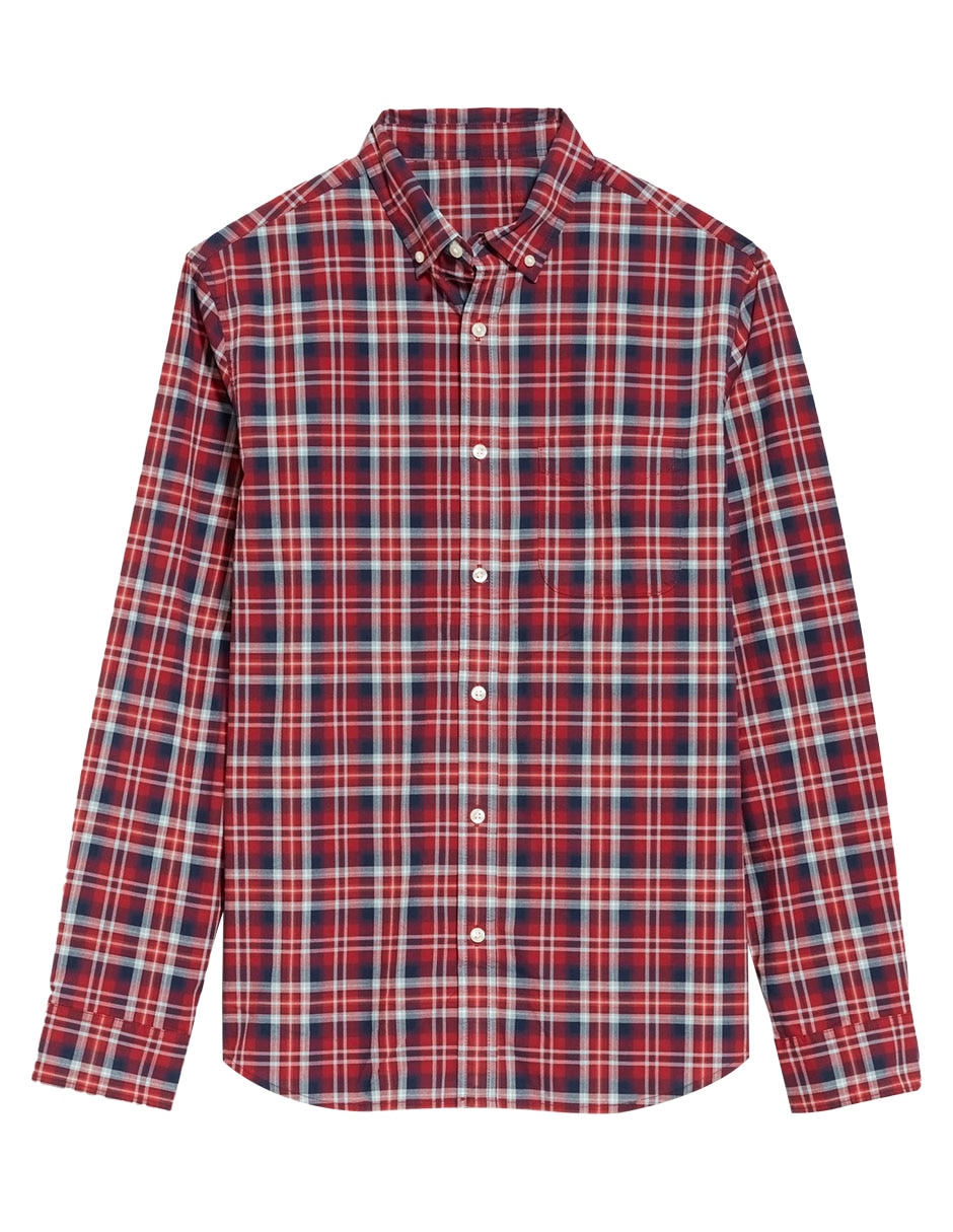Camisa casual de algodón manga larga para hombre 6