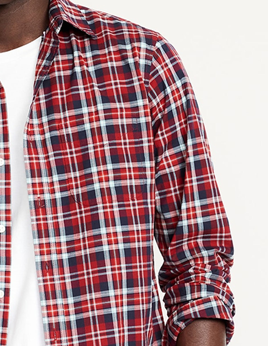 Camisa casual de algodón manga larga para hombre 7