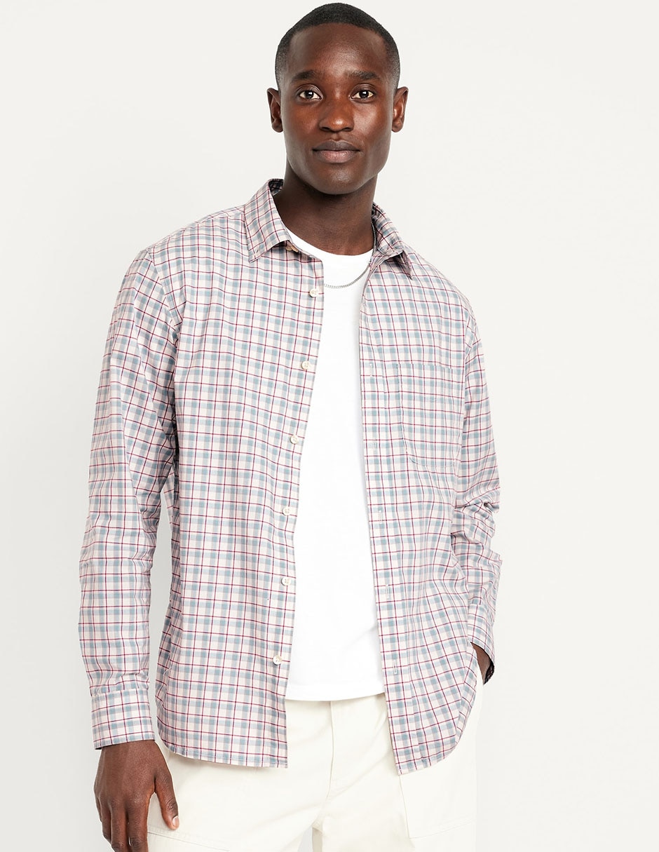 Camisa casual Old Navy de algodón manga larga para hombre
