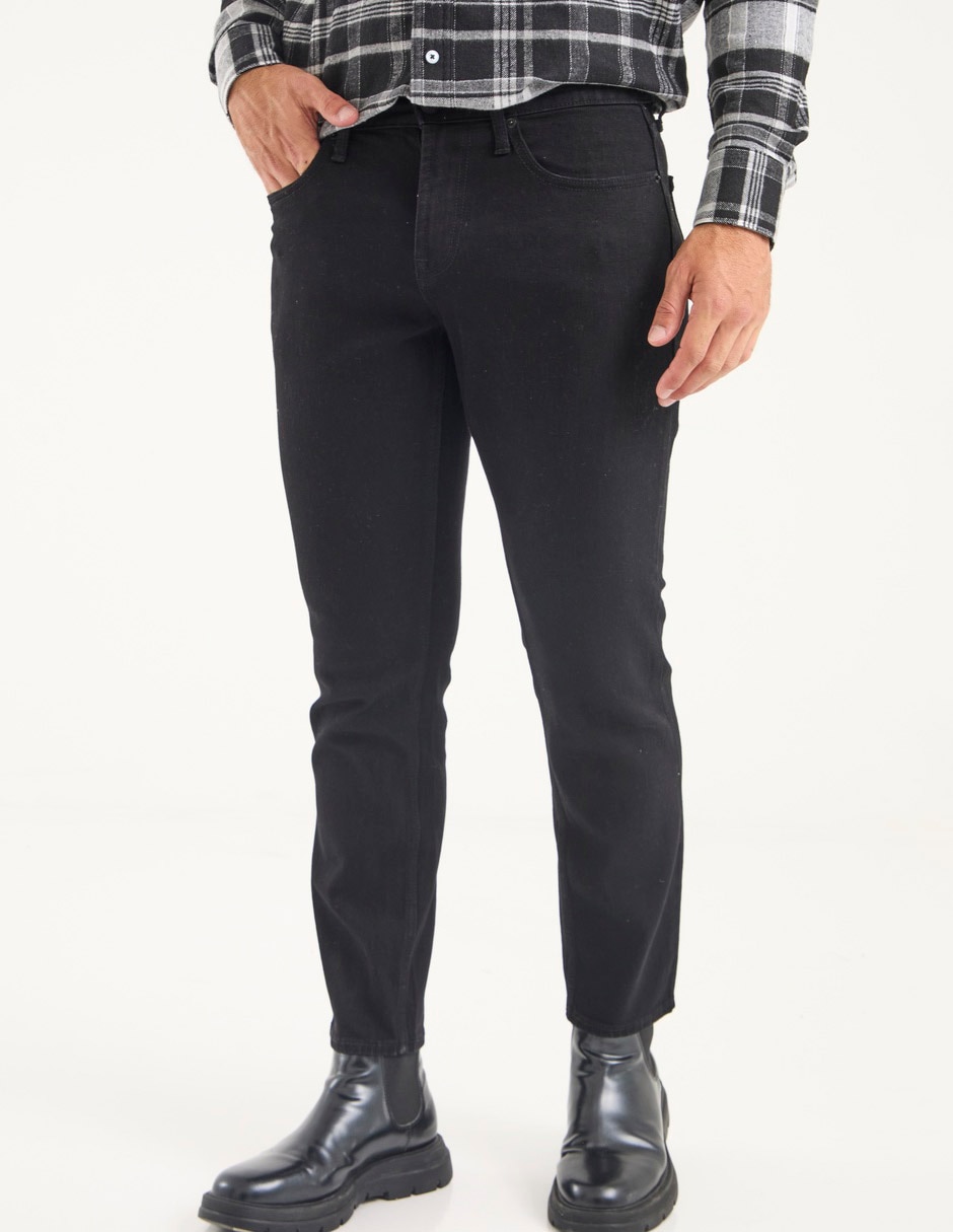 Jeans straight lavado obscuro para hombre