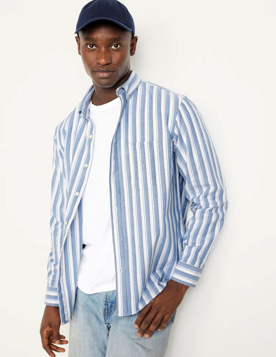 Camisa casual Old Navy de algodón manga larga para hombre