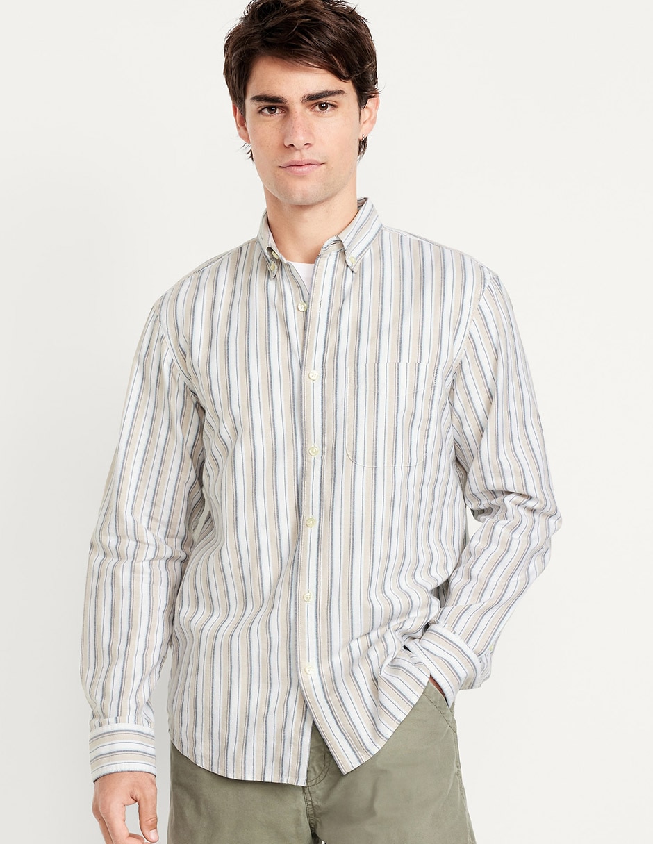 Camisa casual de algodón manga larga para hombre Camisa casual de algodón manga larga para hombre