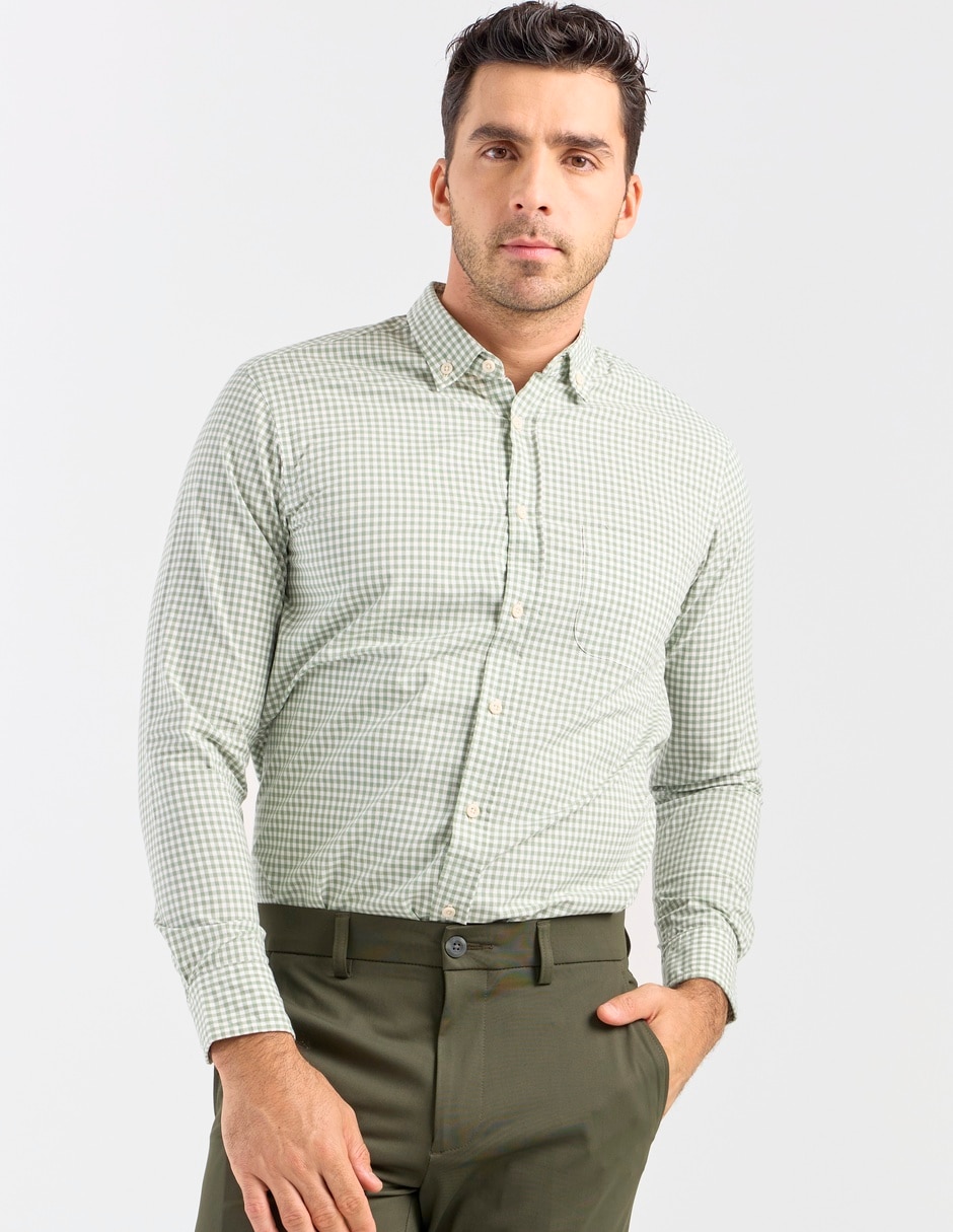 Camisa casual Polosur de algodón manga larga para hombre