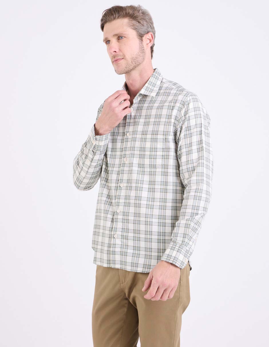 Camisa casual Polosur de algodón manga larga para hombre