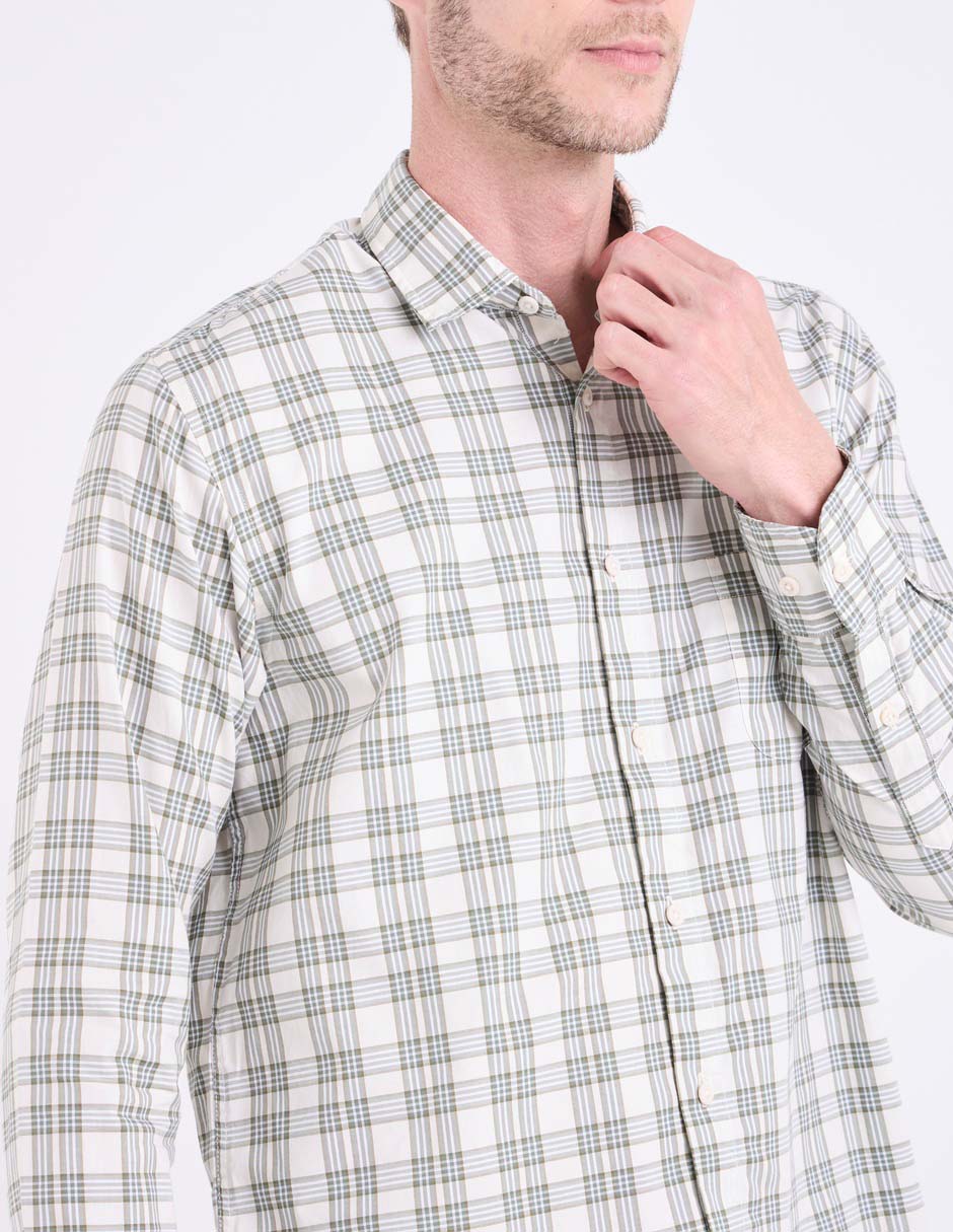 Camisa casual Polosur de algodón manga larga para hombre