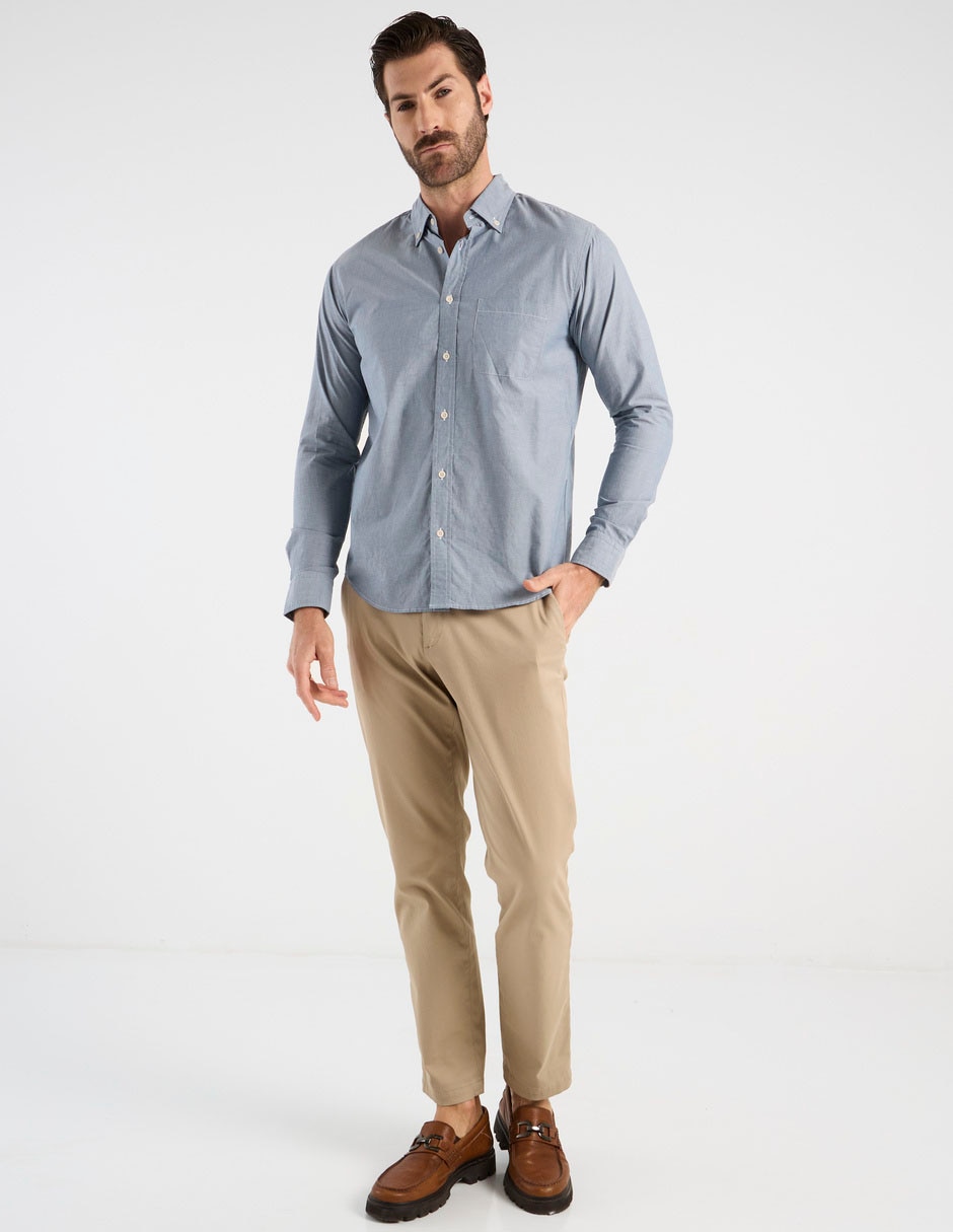 Camisa casual de algodón manga larga para hombre 6