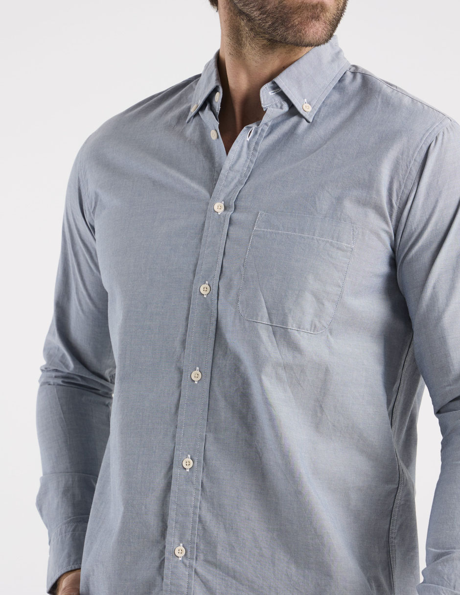 Camisa casual de algodón manga larga para hombre 7