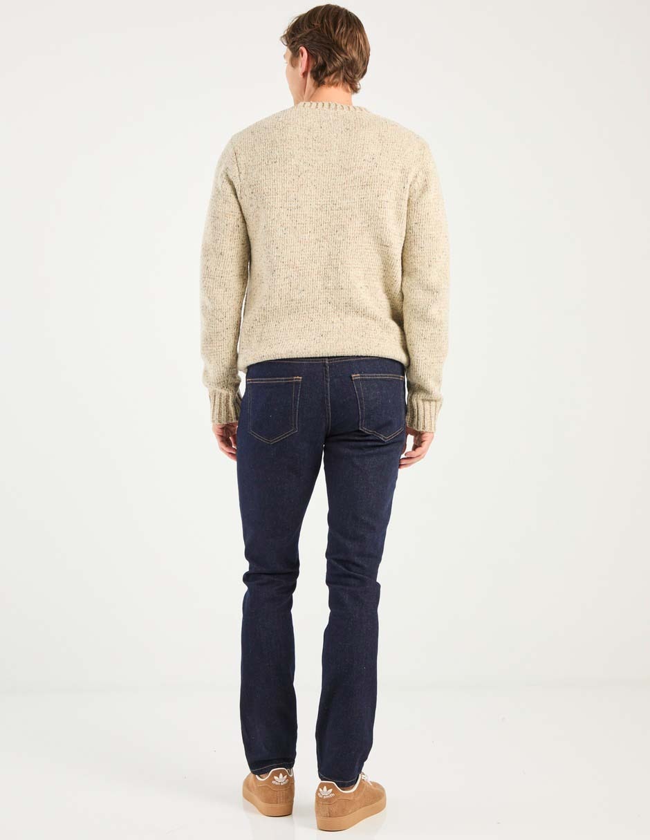 Jeans straight lavado desgastado para hombre 5