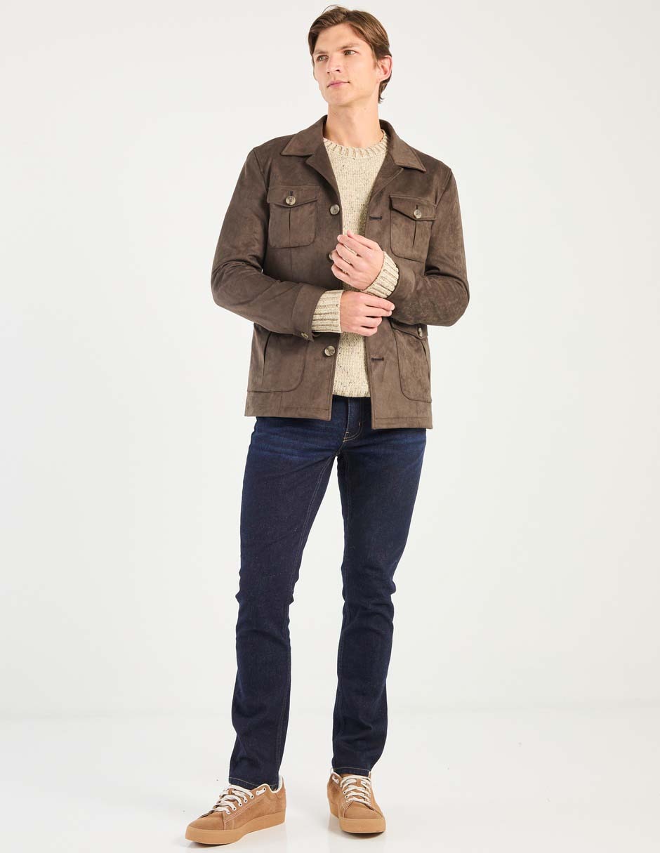 Jeans straight lavado desgastado para hombre 6