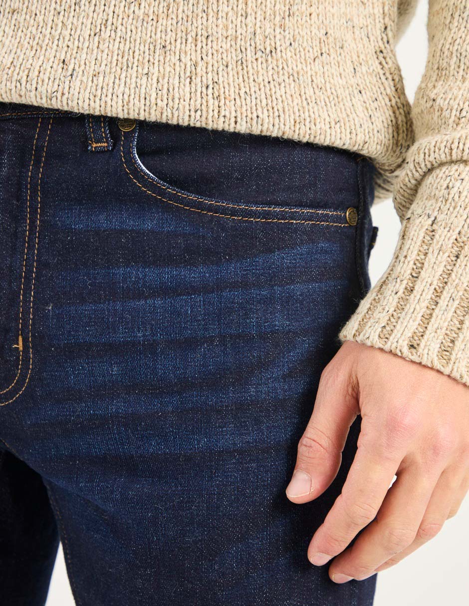 Jeans straight lavado desgastado para hombre 7