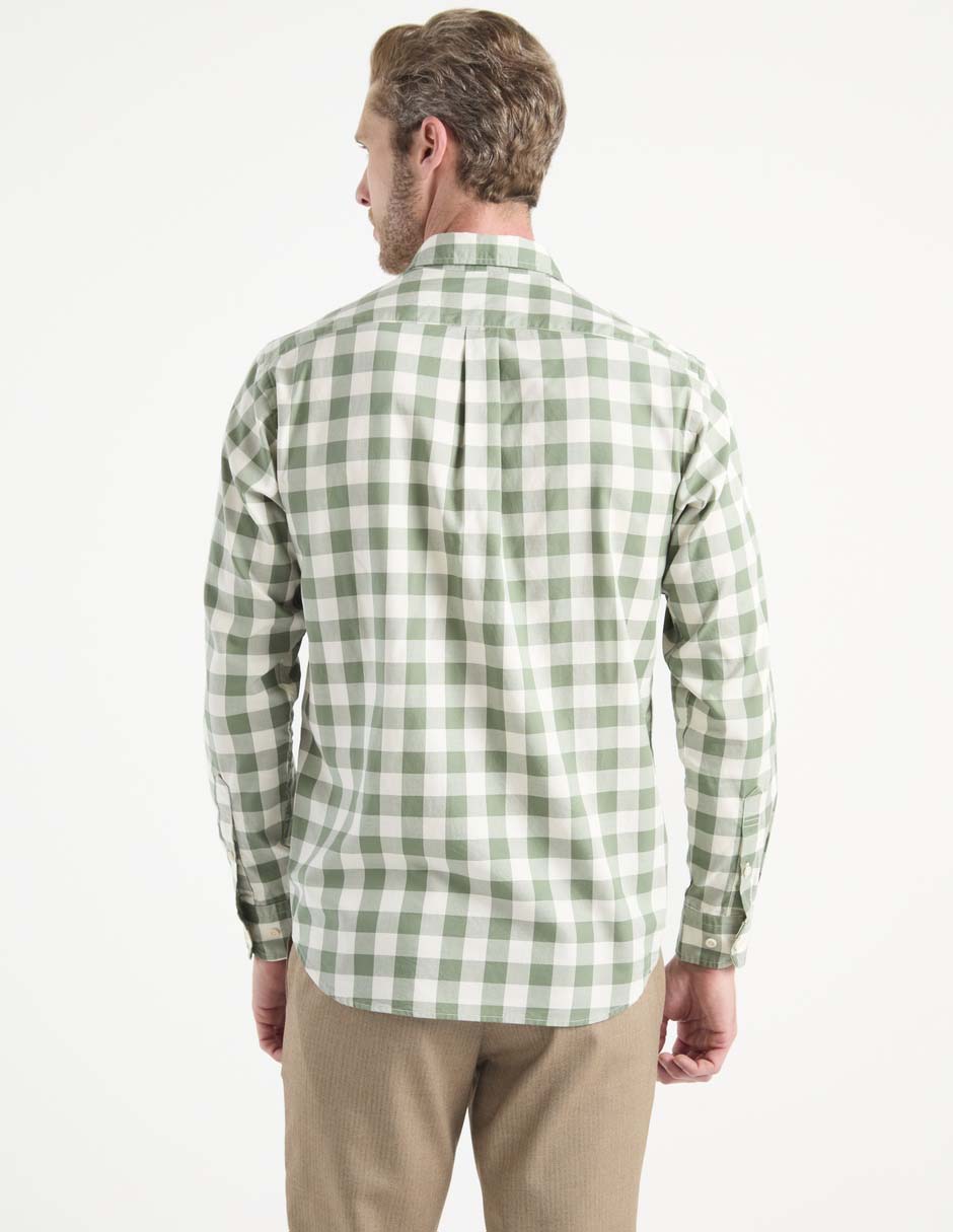 Camisa casual de algodón manga larga para hombre 5