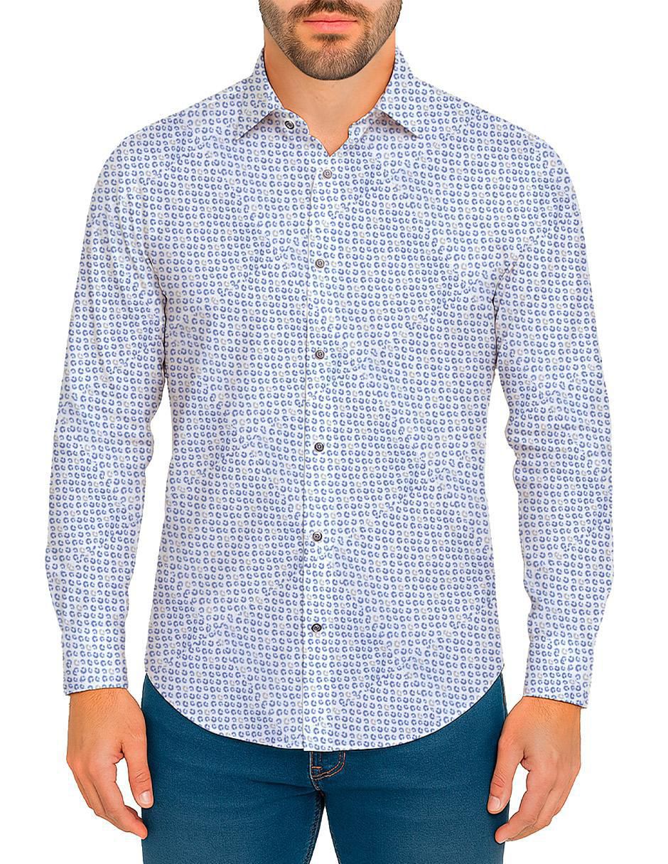 Camisa casual de algodón manga larga para hombre
