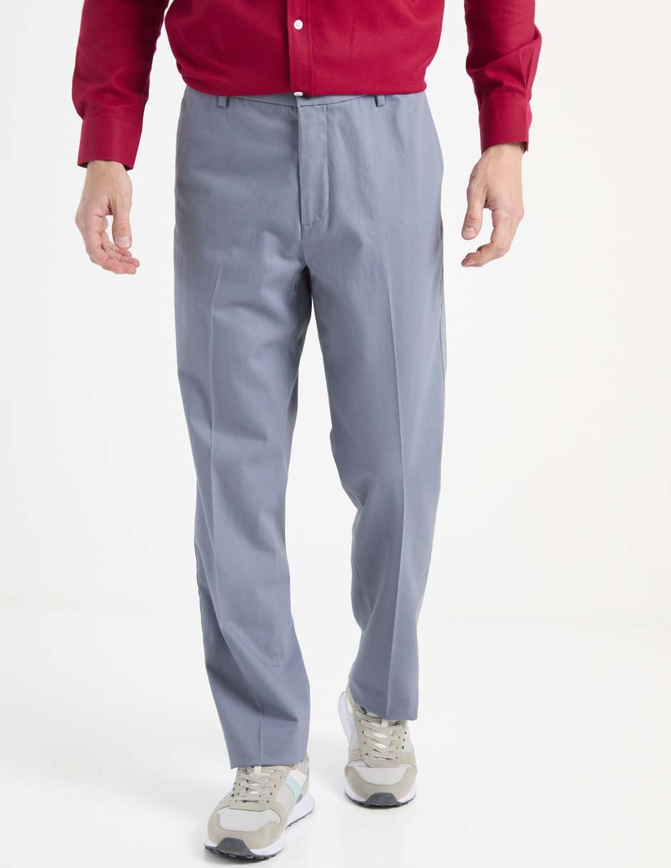 Pantalón de vestir slim de algodón para hombre