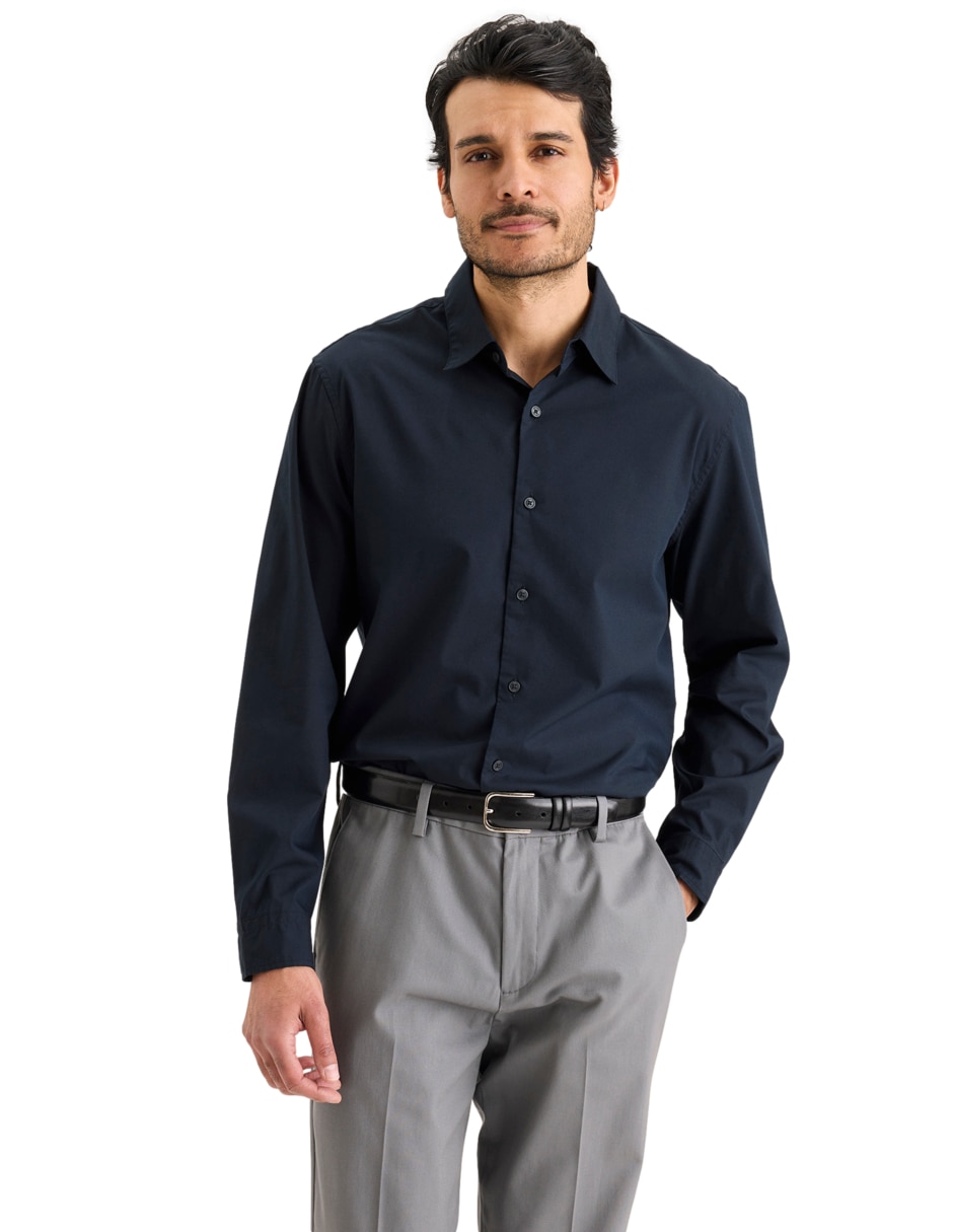 Camisa de vestir de algodón manga larga para hombre Camisa de vestir de algodón manga larga para hombre
