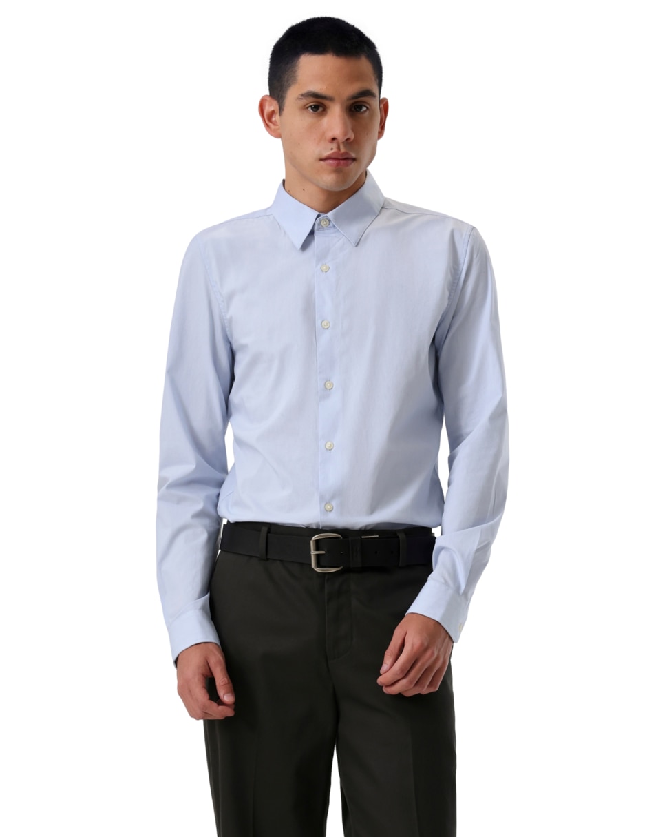 Camisa formal de algodón manga larga para hombre