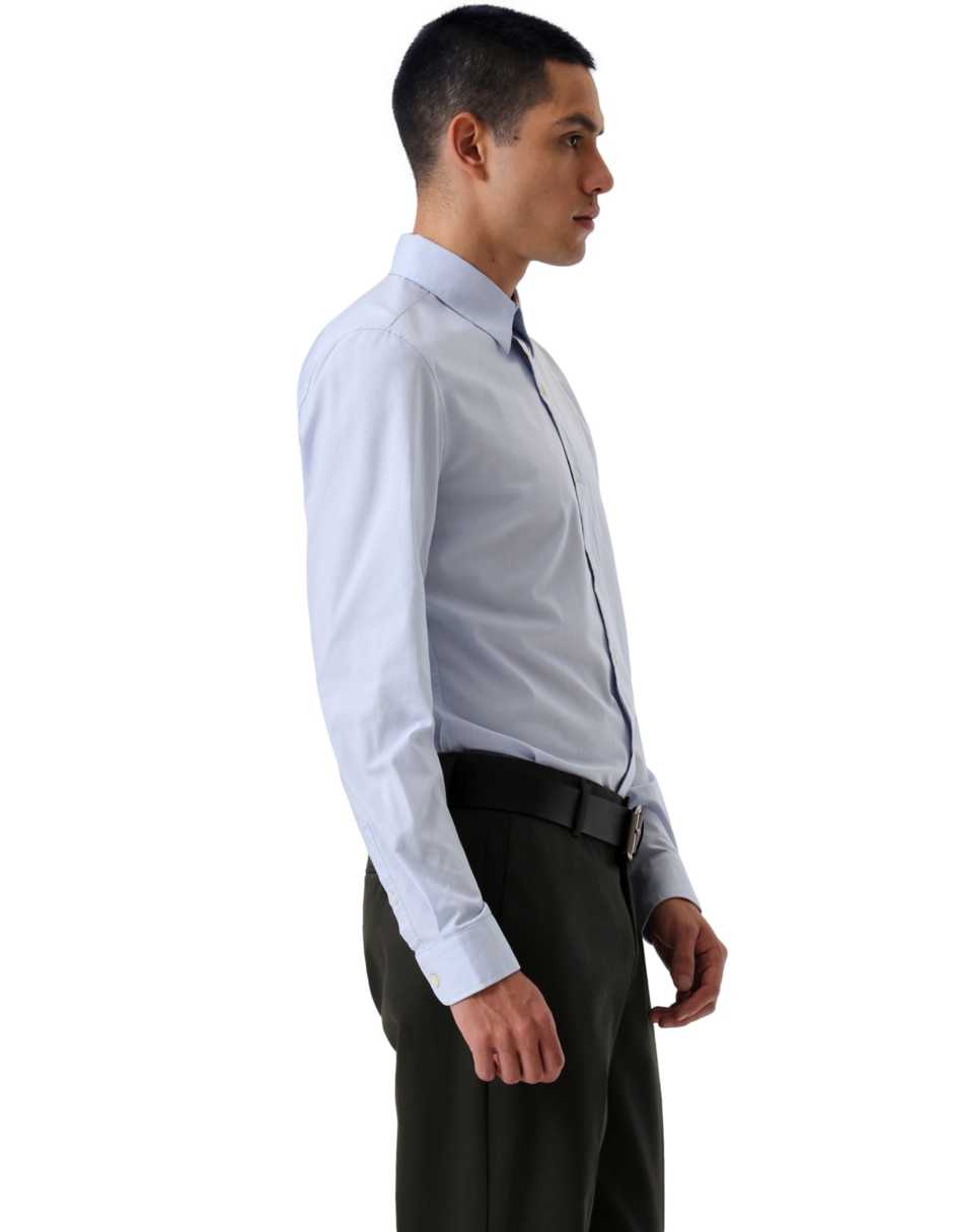 Camisa formal de algodón manga larga para hombre 4