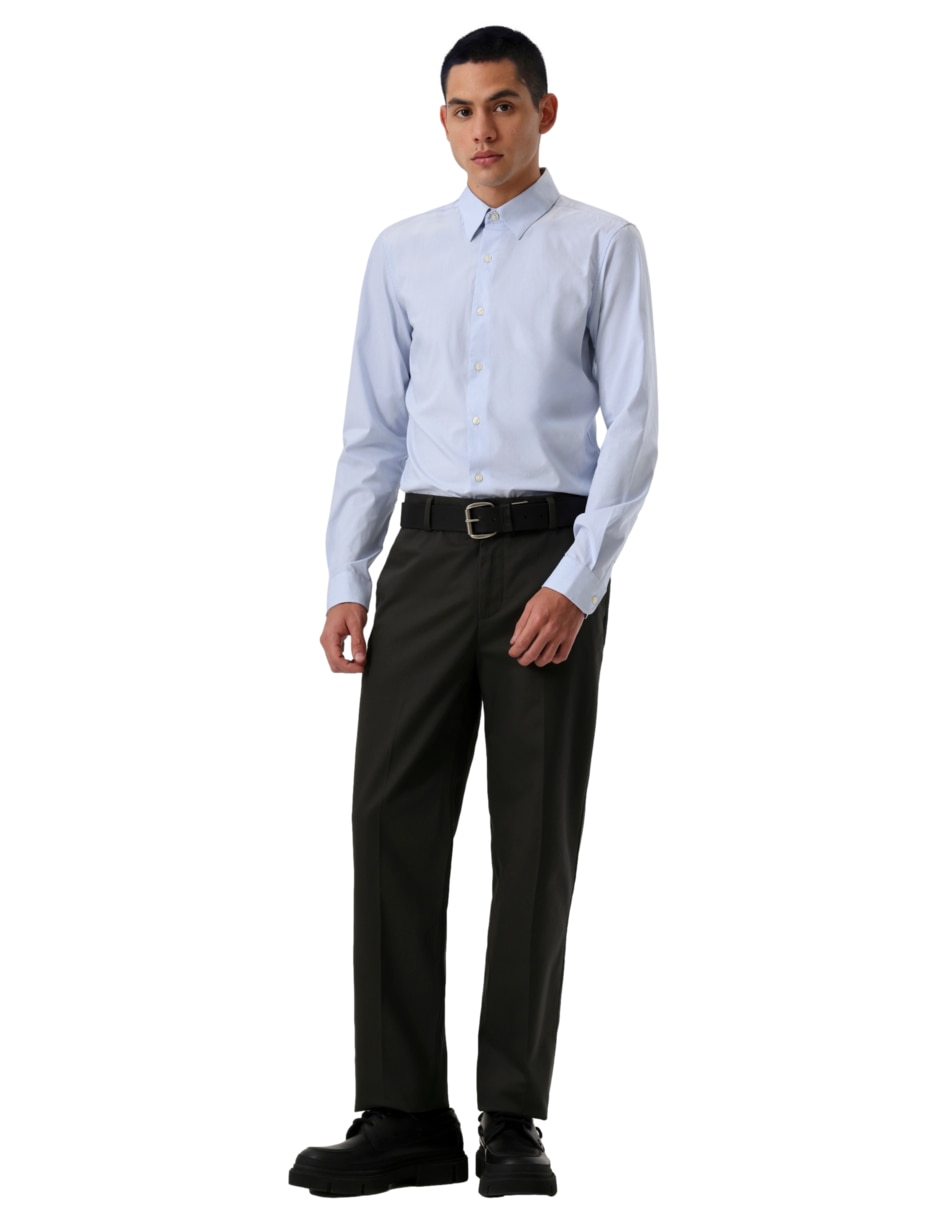Camisa formal de algodón manga larga para hombre 2