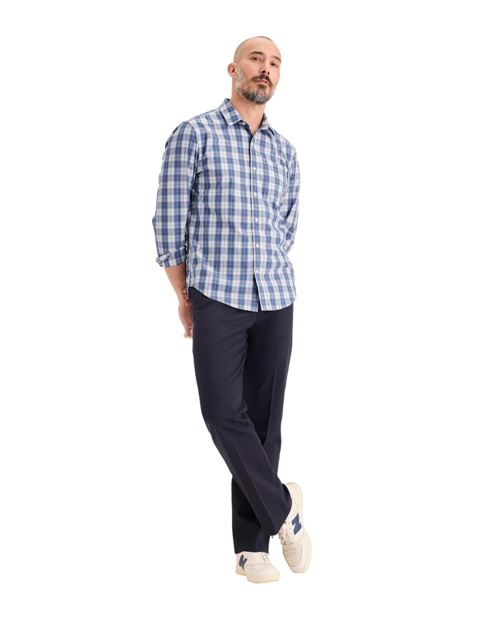 Camisa casual de algodón manga larga para hombre Camisa casual de algodón manga larga para hombre