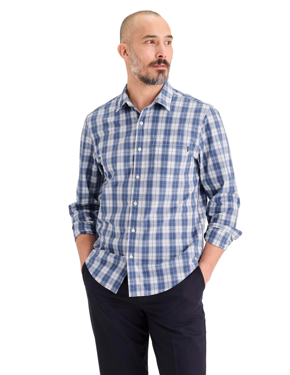 Camisa casual de algodón manga larga para hombre 5