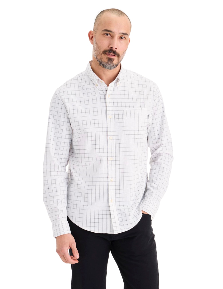 Camisa casual de algodón manga larga para hombre