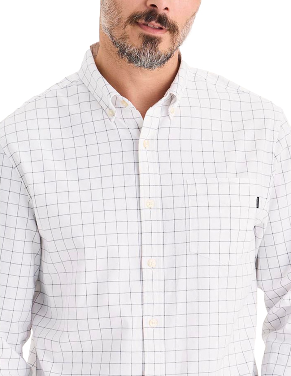 Camisa casual de algodón manga larga para hombre