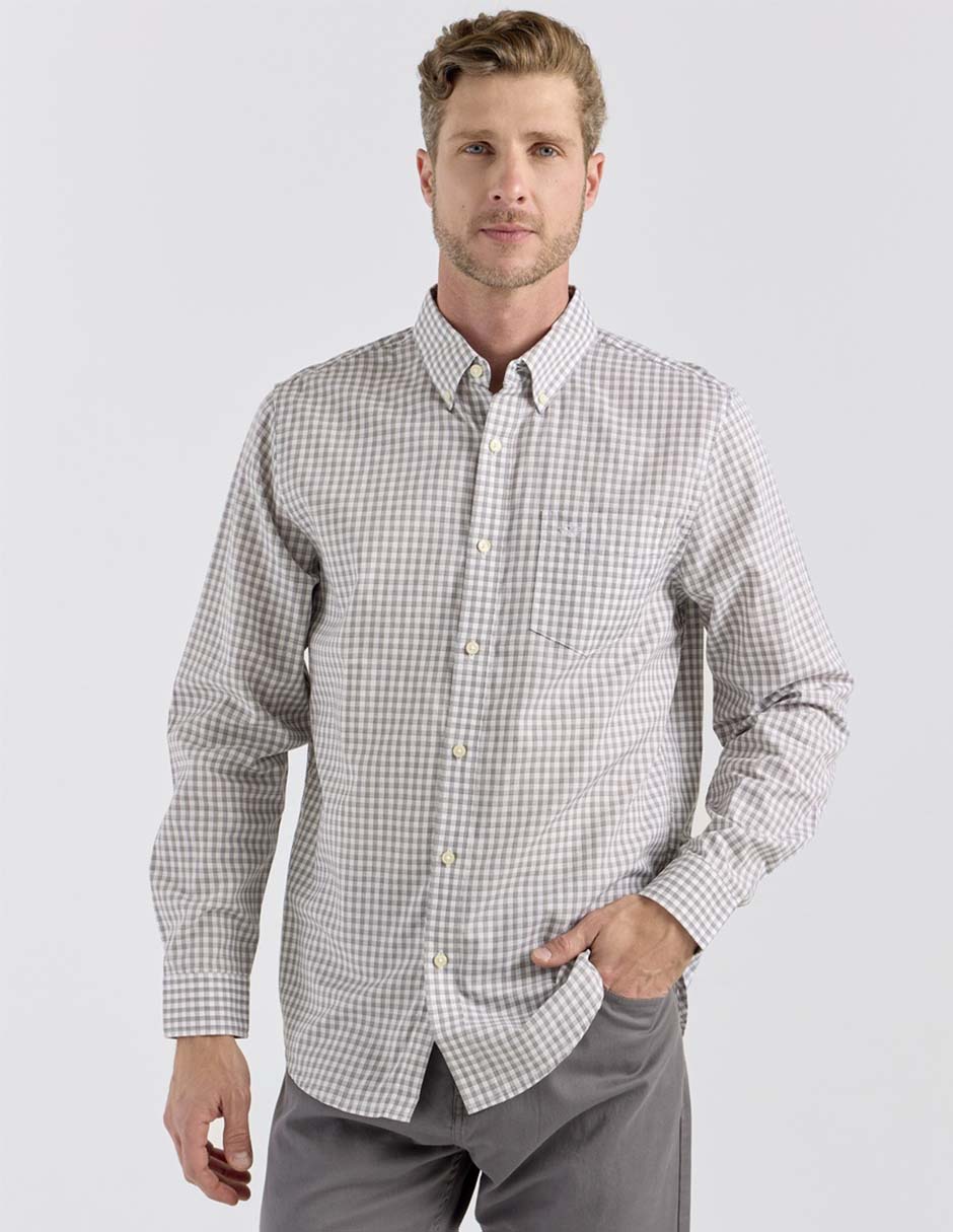 Camisa business casual de algodón manga larga para hombre Camisa business casual de algodón manga larga para hombre