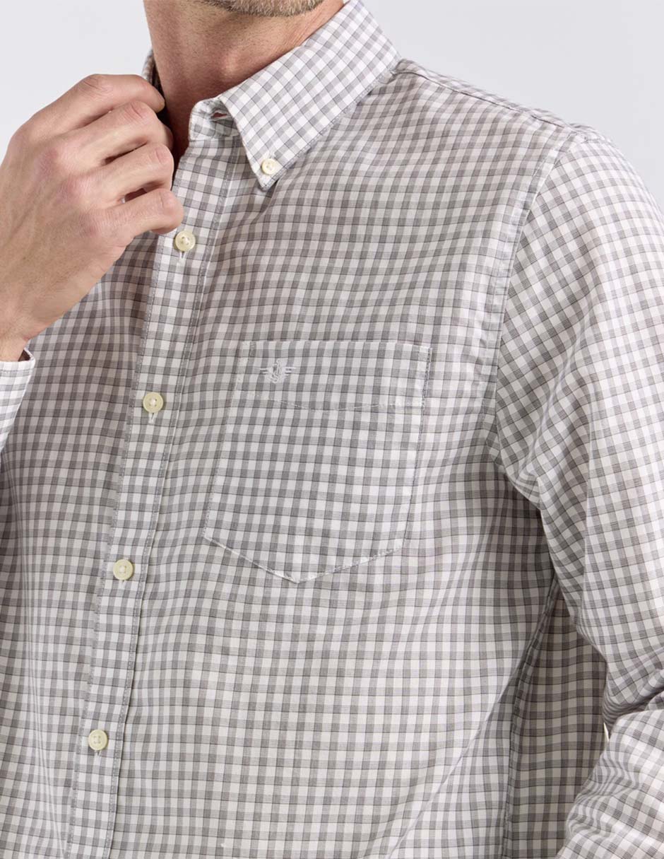 Camisa business casual Dockers de algodón manga larga para hombre