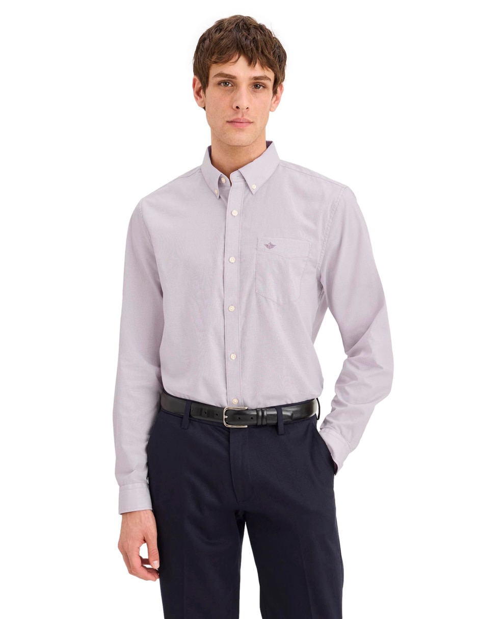 Camisa de algodón manga larga para hombre