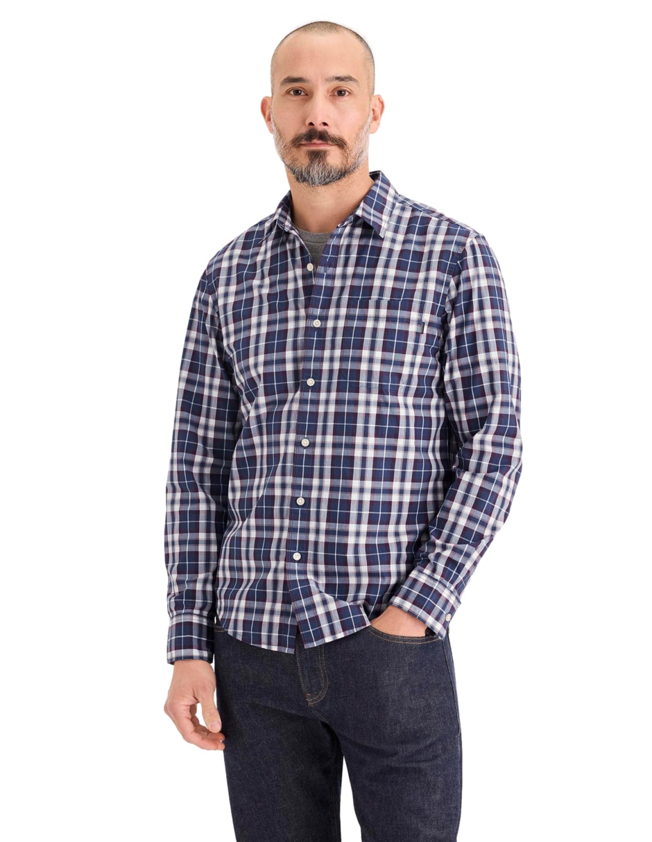 Camisa casual de algodón manga larga para hombre