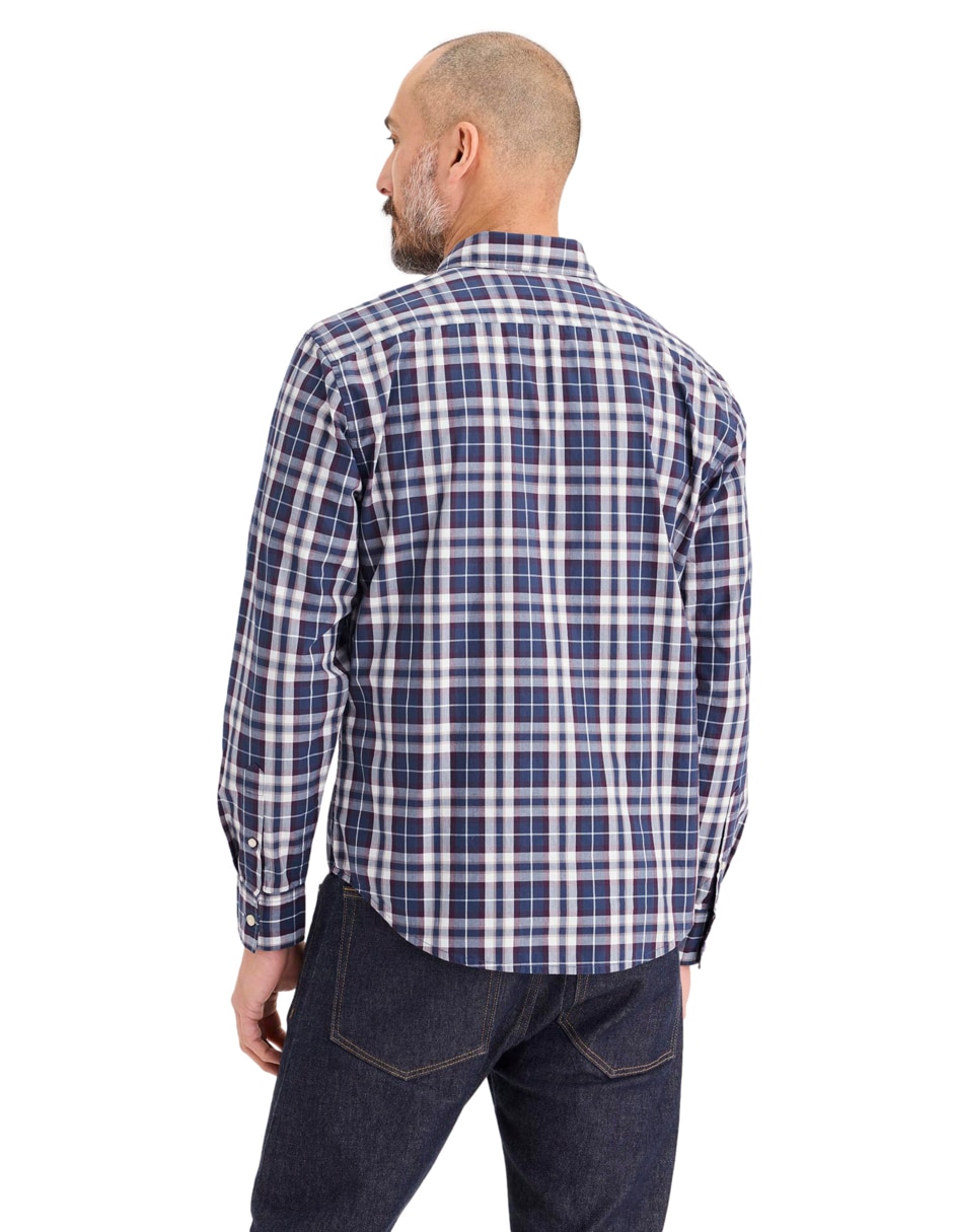 Camisa casual de algodón manga larga para hombre
